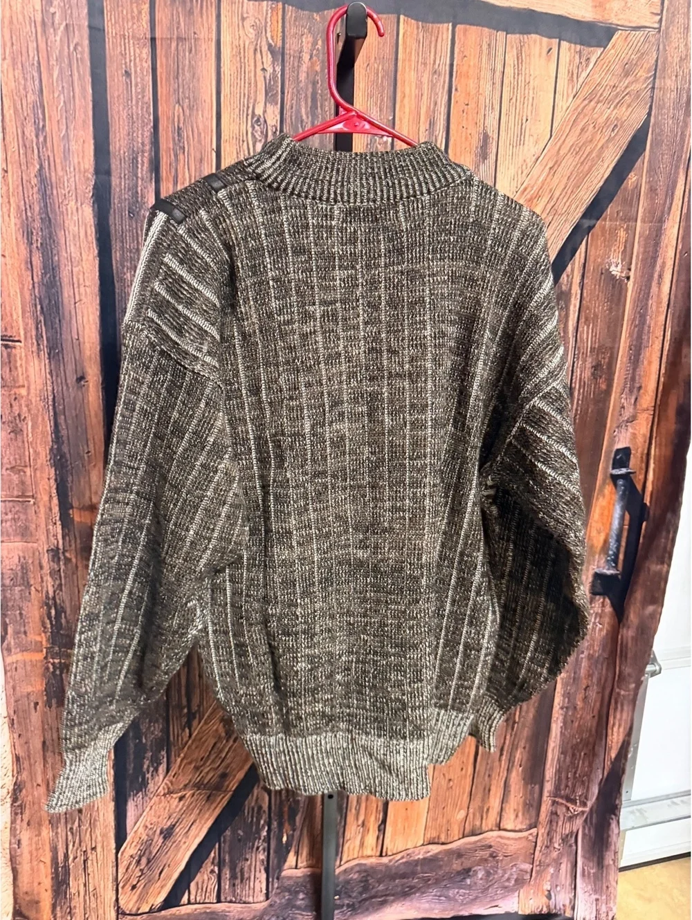 Vintage City Streets Brown and Cream Acrylic Knit Sweater